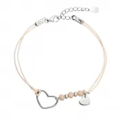 Kabbalah náramok so striebornými srdiečkami 13053.3 lt.orange