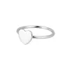 Strieborný prsteň lesklé srdce 65015