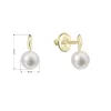 Zlaté 14 karátové náušnice kôstky žlté zlato s bielou riečnou perlou 91P00049