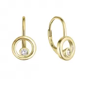 Pozlátené strieborné náušnice so zirkónom 11511.1 crystal