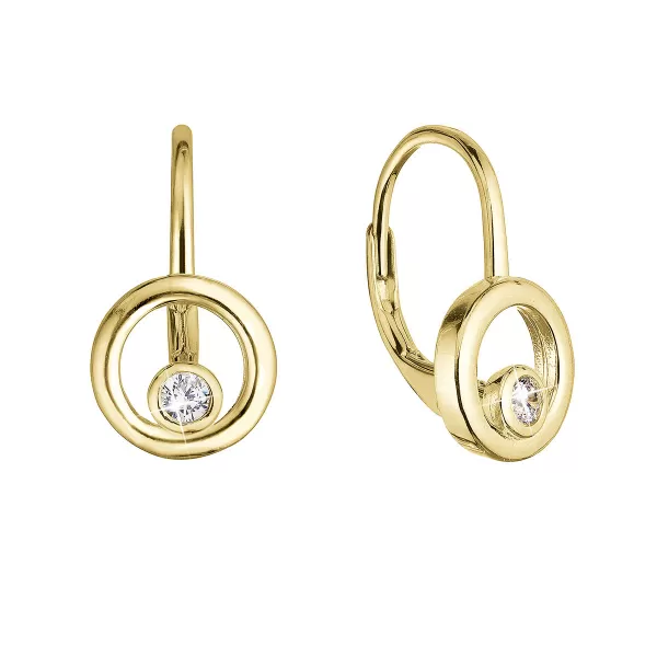 Pozlátené strieborné náušnice so zirkónom 11511.1 crystal