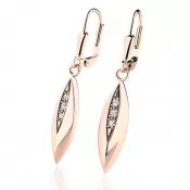 Zlaté visiace náušnice s diamantmi 10974-CV-DIA