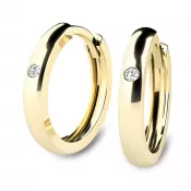 Náušnice žluté zlato 585/1000, přírodní diamanty 0.030ct, 109010-ZL-DIA