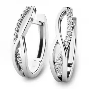 Náušnice z bieleho zlata 585/1000, prírodné diamanty 0.140 ct G/SI, 10987-B-DIA