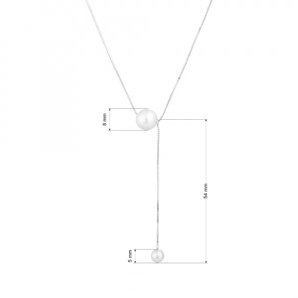Strieborný náhrdelník s shell perličkami 12103.1