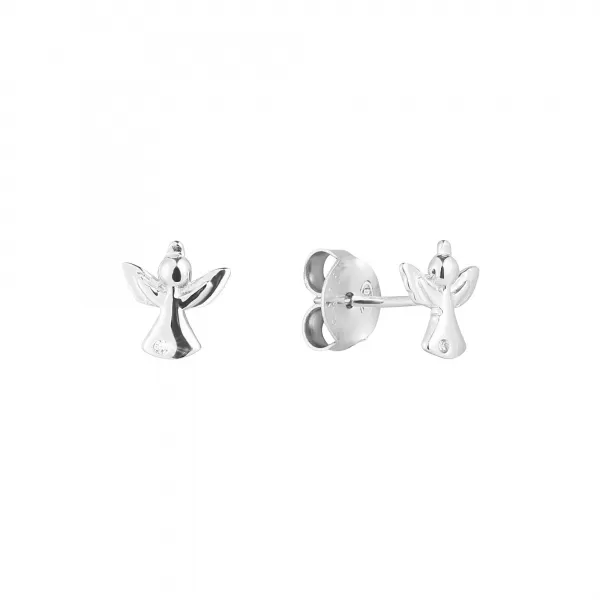 Strieborné náušnice anjel so zirkónom 11533.1 crystal