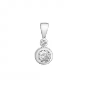 Strieborný prívesok okrúhly dva zirkóny biele 14029.1