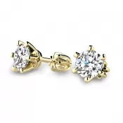 Dámske náušnice žlté zlato 585/1000 prírodný diamant 0,820 ct G/SI briliant 10990-ZL-DIA