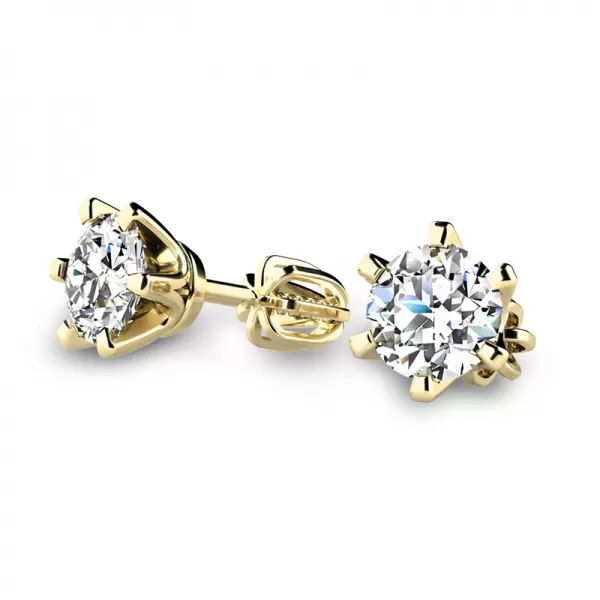 Dámske náušnice žlté zlato 585/1000 prírodný diamant 0,820 ct G/SI briliant 10990-ZL-DIA