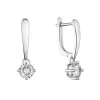 Strieborné náušnice visiace s hojdajúcim so zirkónom bielej 11452.1