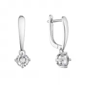 Strieborné náušnice visiace s hojdajúcim so zirkónom bielej 11452.1