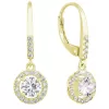 Pozlátené strieborné náušnice visiace so zirkónmi biele okrúhle 11300.1