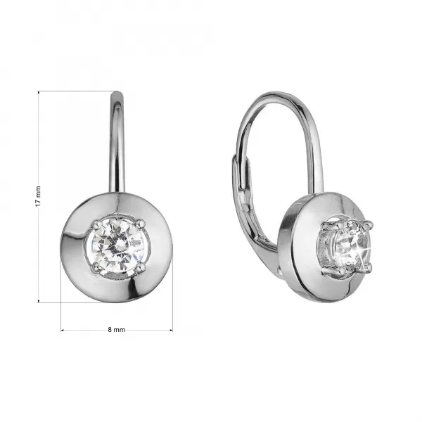 Strieborné náušnice s bielym zirkónom 11510.1 crystal