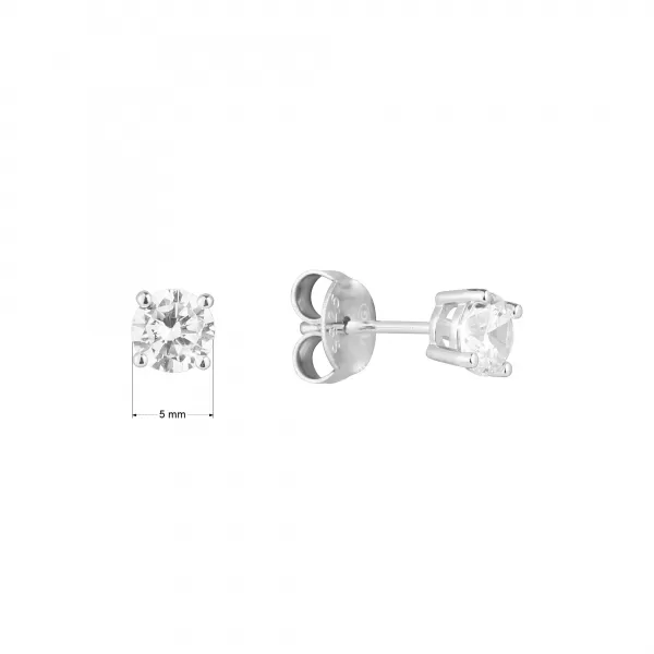Strieborné náušnice kôstky s okrúhlym zirkónom 11530.1 crystal