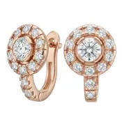 Náušnice růžové zlato 585/1000, přírodní diamanty 0.884ct, 109015-CV-DIA