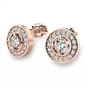 Náušnice ružové zlato 585/1000, prírodné diamanty 0.340ct, 10921-CV-DIA