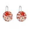 Strieborné náušnice visiace s kryštálmi Swarovski mix farieb oranžová okrúhle 31176.3 sanset