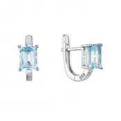 Strieborné náušnice s pravými minerálnymi kameňmi modré 11498.3 sky topaz
