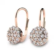 Diamantové náušnice vyrobené z růžového zlata 10955-CV-Dia