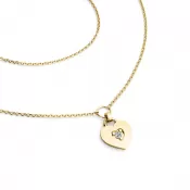 Náhrdelník srdca s diamantom 10874-NH05-ZL-DIA