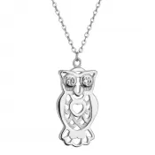 Strieborný náhrdelník sova 12112.1