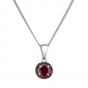 Strieborný náhrdelník luxusný s pravými minerálnymi kameňmi červený 12088.3 garnet