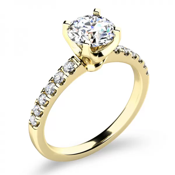 Zásnubný prsteň žlté zlato 585/1000 prírodný diamant 1.090 ct G/SI ZP-10961-ZL-DIA