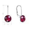 Strieborné náušnice visiace s kryštálmi Swarovski červené malé 31321.3 cherry