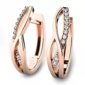 Náušnice z ružového zlata 585/1000, prírodné diamanty 0.140ct, G/SI, 10987-CV-DIA