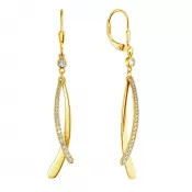 Pozlátené strieborné náušnice visiace dlhé 11540.1