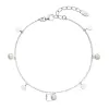 Strieborný náramok tri perličky striedavo so striebornou placičkou 23027.1