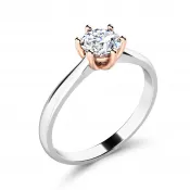 Zásnubný prsteň biele zlato 585/1000 prírodný diamant 0,50 ct G/SI ZP-10965-BCV-DIA