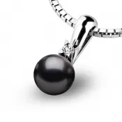 Dámsky prívesok prírodný diamant 0.025 ct perlový 10891-B-DIA-Black