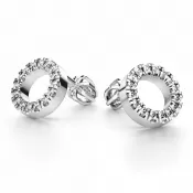 Zlaté náušnice krúžky s briliantmi 10980-B-DIA