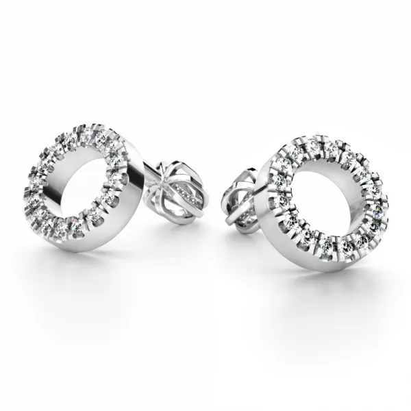 Zlaté náušnice krúžky s briliantmi 10980-B-DIA