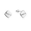 Strieborné náušnice štvorčeky so zirkónmi 11522.1 crystal