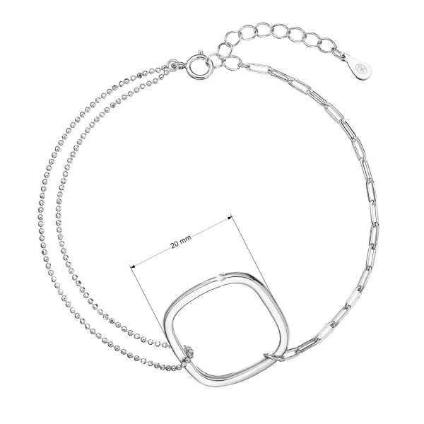 Strieborný náramok kocka s mini zirkónikom 13036.1