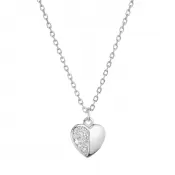 Strieborný náhrdelník srdiečko so zirkónikmi 12072.1