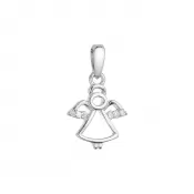 Strieborný prívesok malý anjelik so zirkónmi biely 14030.1