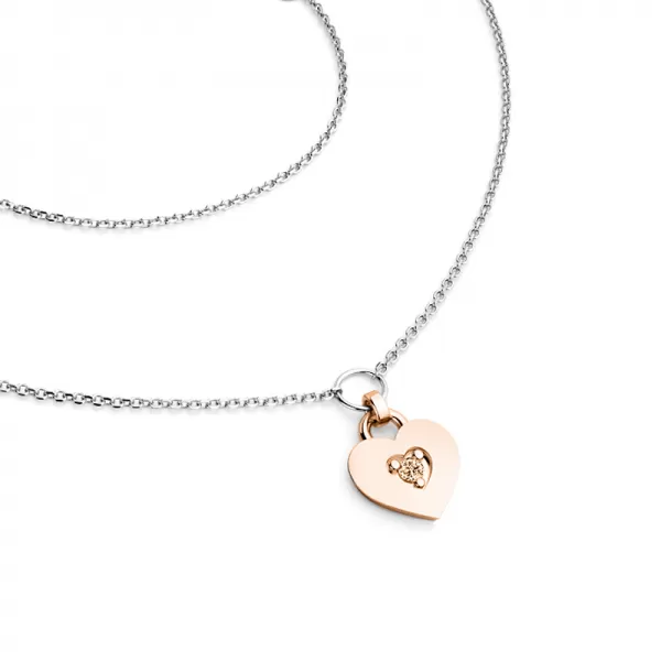 Náhrdelník srdca s diamantom 10874-NH05-BCV-Champ