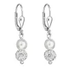 Strieborné náušnice visiace s Preciosa kryštály biele okrúhle 31244.1
