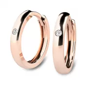 Náušnice růžové zlato 585/1000, přírodní diamanty 0.030ct, 109010-CV-DIA