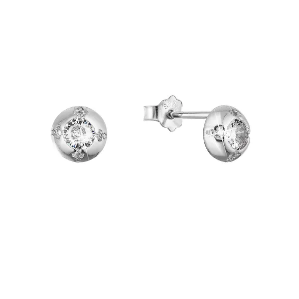 Strieborné náušnice kôstky so zirkónmi 11520.1 crystal
