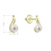 Zlaté 14 karátové náušnice kôstky žlté zlato s bielou riečnou perlou 91P00044