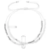 Textilný náramok biele korálky 13038.1 white