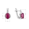 Strieborné náušnice luxusné s pravými minerálnymi kameňmi červené 11489.3 ruby