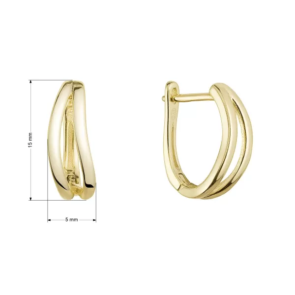 Pozlátené strieborné náušnice kruhy 61018