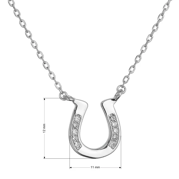 Strieborný náhrdelník podkova so zirkónmi 12108.1