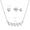 Súprava šperkov so syntetickými opálmi biele okrúhle 19035.1 white