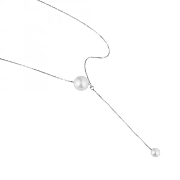 Strieborný náhrdelník s shell perličkami 12103.1